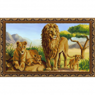 Рисунок на ткани (Бисер) КОНЁК арт. 9823 Львы 25х45 см Рисунок на ткани (Бисер) КОНЁК арт. 9823 Львы 25х45 см