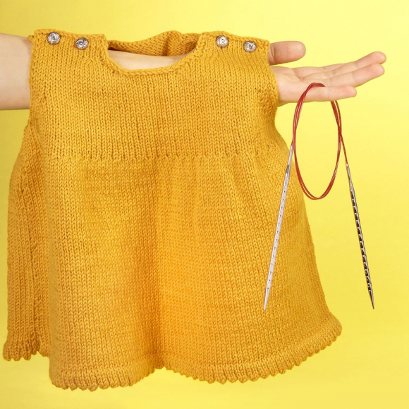 136656_Спицы металлические круговые супергладкие c квадратным кончиком addiNovel, №5,5, 100 см.