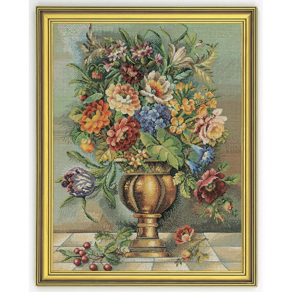 Набор для вышивания "Цветы в бронзовой вазе"