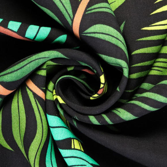 Ткань Штапель 105 г/м? 100% вискоза шир.145 см арт.Р.27018.04 цв.04 черный уп.45м