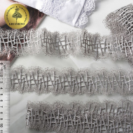 Кружево гипюр KRUZHEVO TR.2009 шир.45мм цв.07 серый, уп.9м.