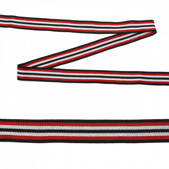 Тесьма TBY тканая Рубчик неэластичная Лампас NET6620 шир.20мм уп,45,7м