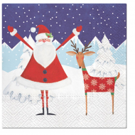 162838_Салфетки трехслойные для декупажа, коллекция "Lunch" PAW Decor Collection "Дед мороз с оленем" 162838_Салфетки трехслойные для декупажа, коллекция "Lunch" PAW Decor Collection "Дед мороз с оленем"