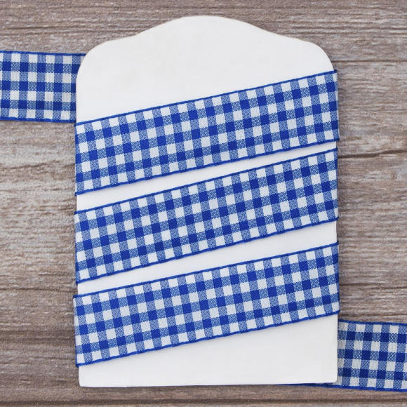 20178_Лента с рисунком клетка SAFISA, 25 мм, 25 м, цвет 13, синий 20178_Лента с рисунком клетка SAFISA, 25 мм, 25 м, цвет 13, синий