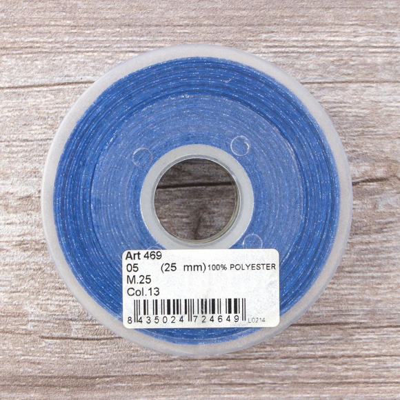 20178_Лента с рисунком клетка SAFISA, 25 мм, 25 м, цвет 13, синий 20178_Лента с рисунком клетка SAFISA, 25 мм, 25 м, цвет 13, синий