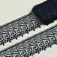 Кружево гипюр KRUZHEVO арт.TR.8G8328 шир.91мм цв.01 т.синий уп.9м