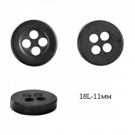 Пуговицы пластик арт.TBY.381.11.PGR цв.серый перламутр, 18L-11мм, 4 прокола, 200шт