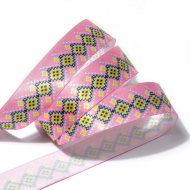 Лента репсовая с рисунком арт.TBY.LDR081 шир.25мм уп.10м