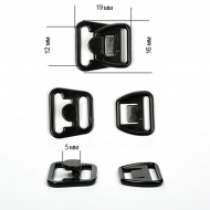 Крючок-застежка для бюстгальтера для кормящих мам пластик TBY-75299 12мм цв.черный уп.100 шт