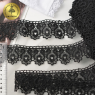 Кружево гипюр KRUZHEVO арт.TR 808 шир.45мм цв.05 черный уп.9м