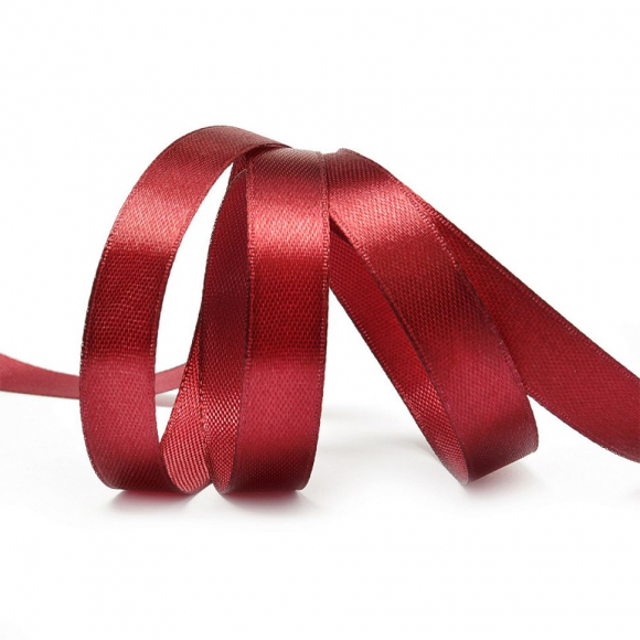 Лента атласная 12мм цв.3088 т.бордовый IDEAL уп.27,4 м