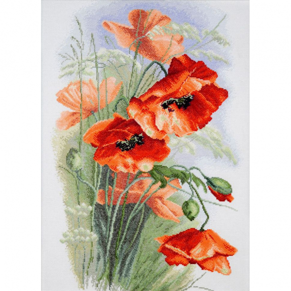 Набор для вышивания МАРЬЯ ИСКУСНИЦА арт.06.002.01 Красные маки, по картине К. Кляйн 38х55 см
