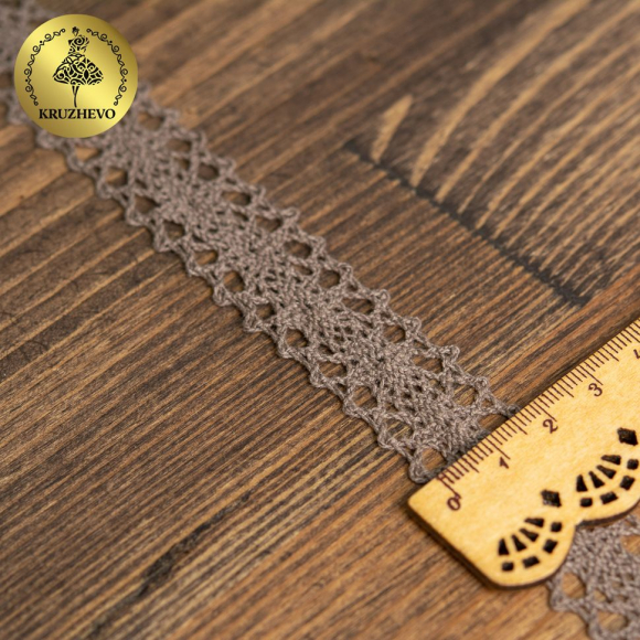 Тесьма вязаная KRUZHEVO 20мм TBY-6307-1 цв.21 какао уп.10м