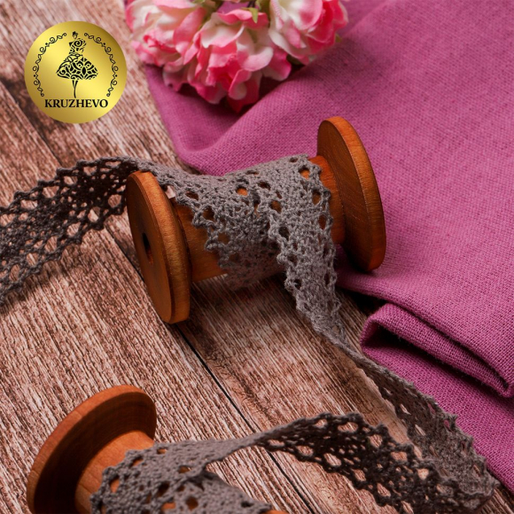 Тесьма вязаная KRUZHEVO 20мм TBY-6307-1 цв.21 какао уп.10м