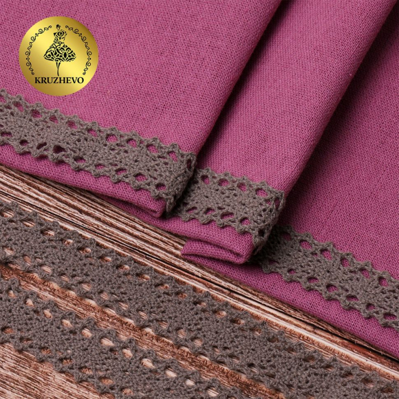 Тесьма вязаная KRUZHEVO 20мм TBY-6307-1 цв.21 какао уп.10м