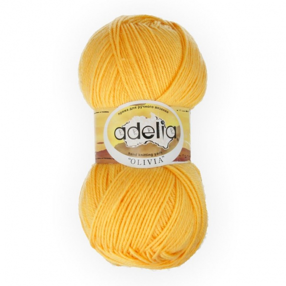 Пряжа ADELIA OLIVIA (60% акрил, 40% шерсть) 5х100г/250м цв.03 желтый