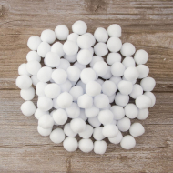 62372_Помпоны декоративные, россыпь, диаметр 20 мм, 100 шт, цвет белый