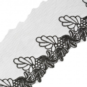 Кружево на сетке арт.TBY F5168C шир.80мм цв.черный уп.13,71м