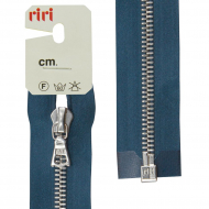 29539_Молния металл, Ni, разъёмная 1 замок, на атласной тесьме, 6 мм, 70 см, цвет 2131, синий темный