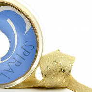 124229_Лента металлик SAFISA с узором, 15 мм, 15 м, цвет 101, золото