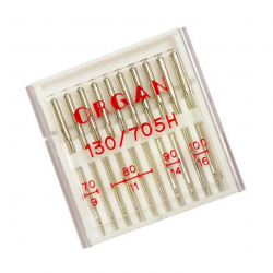 Иглы для бытовых швейных машин ORGAN универсальные №70-100, уп.10 игл