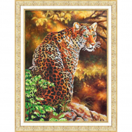 Набор для вышивания бисером ПАУТИНКА арт.Б-1425 Ягуар 28х38 см
