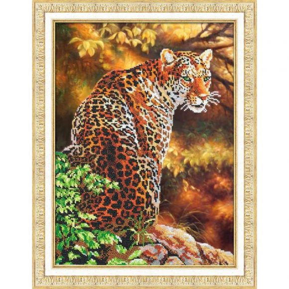 Набор для вышивания бисером ПАУТИНКА арт.Б-1425 Ягуар 28х38 см Набор для вышивания бисером ПАУТИНКА арт.Б-1425 Ягуар 28х38 см