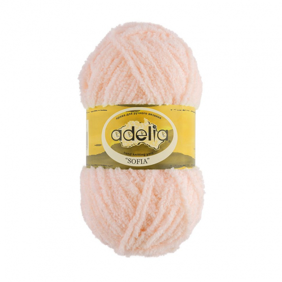 Пряжа ADELIA SOFIA (100% полиэстер) 10х50г/90м цв.36 персиковый Пряжа ADELIA SOFIA (100% полиэстер) 10х50г/90м цв.36 персиковый