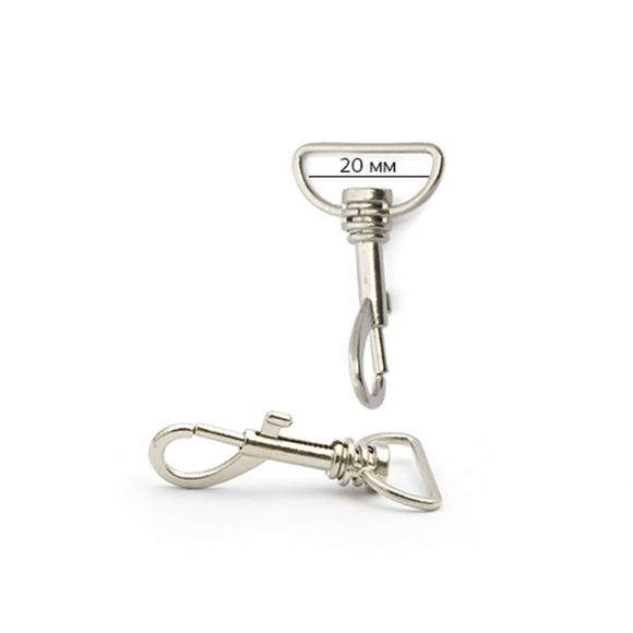 Карабин металл TBY-AX04.1 внутр. размер 20мм цв. никель уп. 100шт