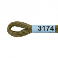 Нитки для вышивания Gamma мулине (3173-6115) 100% хлопок 24 x 8 м цв.3174 хаки