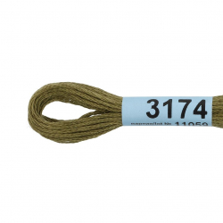 Нитки для вышивания Gamma мулине (3173-6115) 100% хлопок 24 x 8 м цв.3174 хаки