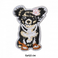 Термоаппликации вышитые арт.TBY.2202 Собачка 6х4,6см, уп.10шт