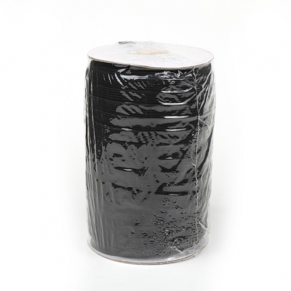 Резинка вязаная 3,9г арт.ТВ-008мм цв.черный бобина уп.100м