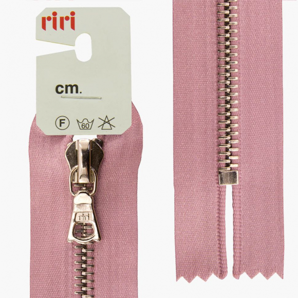 66104_Молния металл, Ni, неразъёмная, на атласной тесьме, 6 мм, 16 см, цвет 9413, светло-сиреневый