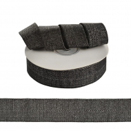 Тесьма киперная металлизированная 25 мм полиэстер арт.TBYT29 цв.черный уп.22,85м