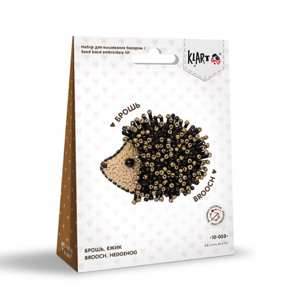 Набор для вышивания KLART арт. 10-008 Брошь. Ежик 5,5х4 см