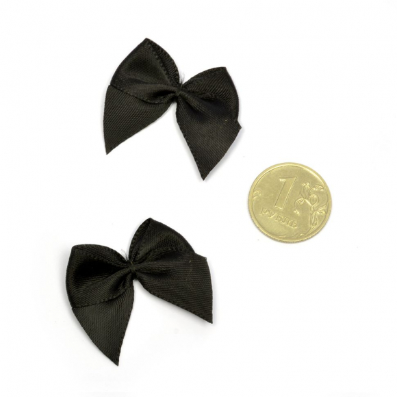 Бантики пришивные арт.MJ.RF.072.02 1,5см цв.02 черный уп.100шт