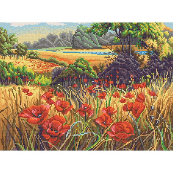 Рисунок на канве КОНЁК арт. 7818 Поле маков 45х60 см