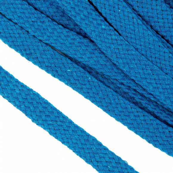 Шнур плоский х/б 15мм турецкое плетение цв.022 бирюза уп.25 м
