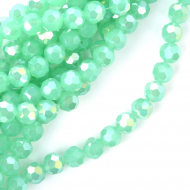 Бусины граненые Рондель (стекло) на нитях арт.TBY-R-2 10мм  цв.36 AB салатовый уп.30х72 бусины