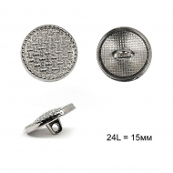 Пуговицы металлические С-ME334 цв.серебро 24L-15мм, на ножке, 24шт