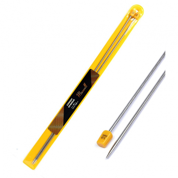 Спицы для вязания прямые Maxwell Gold, металл арт.35-30 3,0 мм /35 см (2 шт)