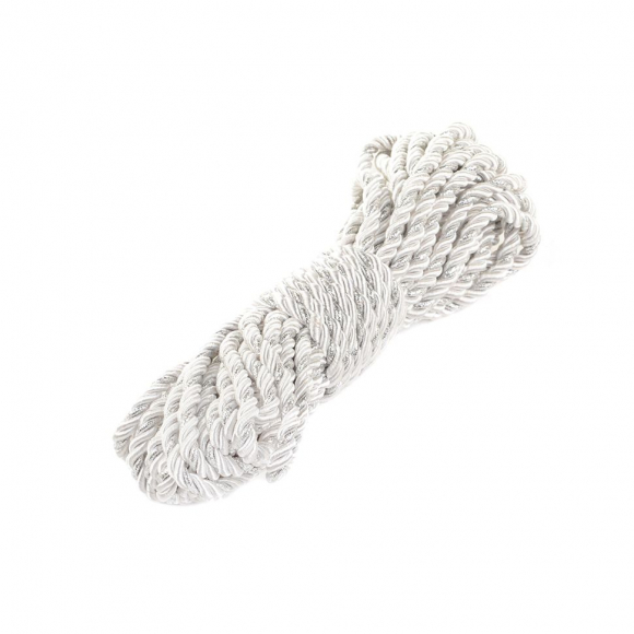 Шнур витой мебельный арт.SHDV282 5мм уп.10м белый/серебро