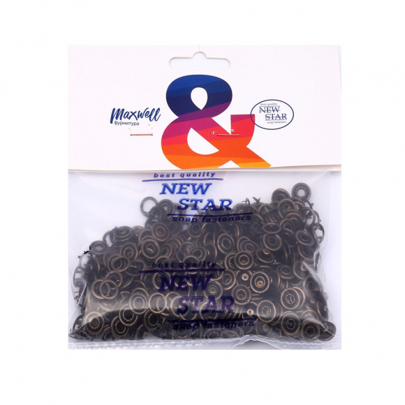 Кнопка трикотажная New Star (кольцо) нерж 10,5мм цв.антик уп.144шт