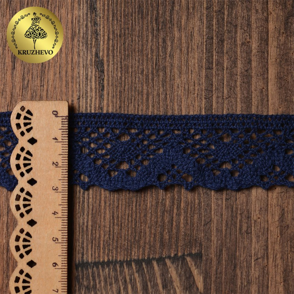 Тесьма вязаная KRUZHEVO 30мм TBY-5234 цв.29 т.синий уп.10м