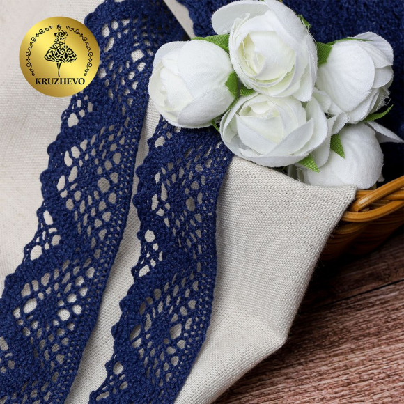 Тесьма вязаная KRUZHEVO 30мм TBY-5234 цв.29 т.синий уп.10м