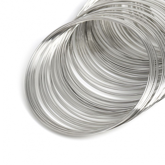 Проволока с Памятью "Мемори" стальная для браслетов ?0,6мм арт.ТВ HET-17 цв.никель 100 витков