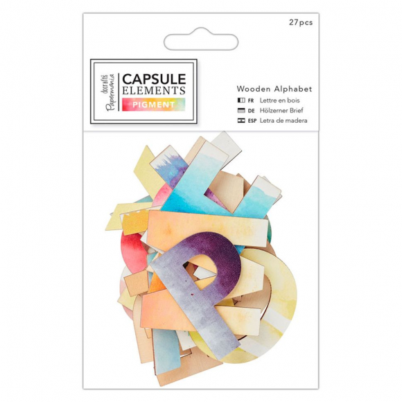 118554_Набор букв "Elements Pigment" на основе из дерева