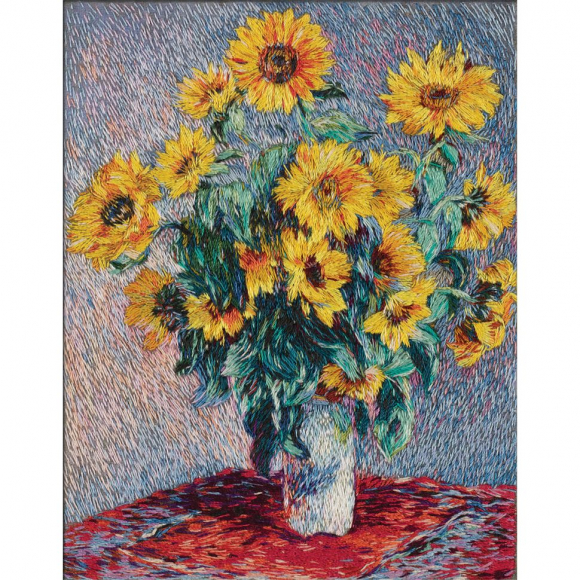 Набор для вышивания PANNA Живая картина арт. MET-JK-2263 Букет подсолнухов 15х12 см