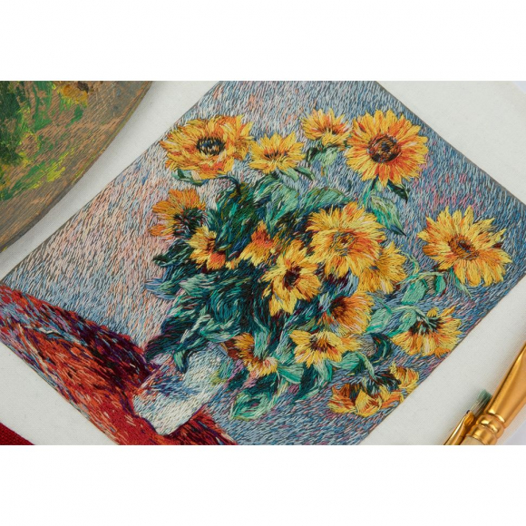 Набор для вышивания PANNA Живая картина арт. MET-JK-2263 Букет подсолнухов 15х12 см